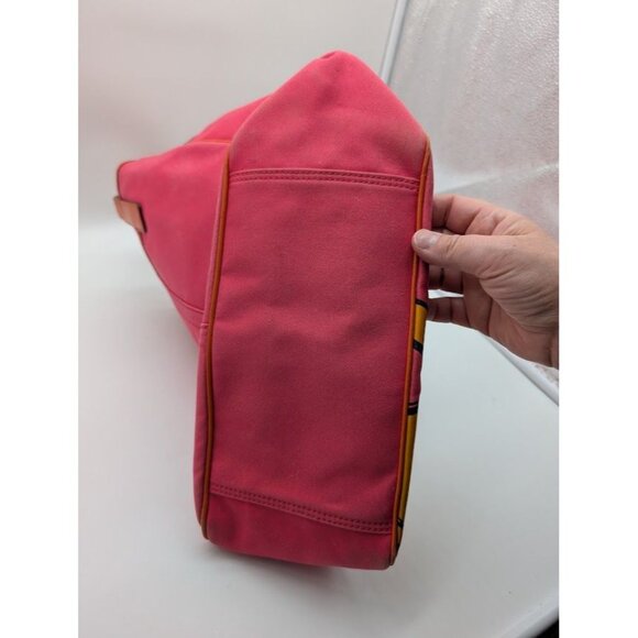 Coach Bonnie Cashin Tote Bag 13379 Canvas Leather Madison Ave Fuchsia Orange - Picture 16 of 16